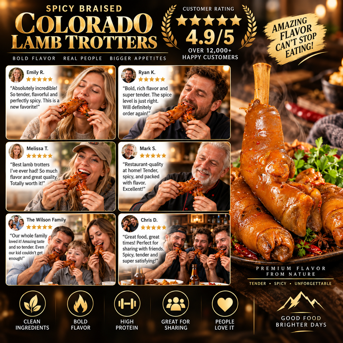 Premium Colorado Spicy Braised Lamb Trotters™ – Slow-Cooked Tender Lamb Feet with Bold Flavor - Finds